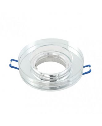 Empotrable Cristal Solna 1xgu10 Redondo Grosor 2cm Transparente C/portalampara 2x9,5x9,5 Cm Corte 6 Cm
