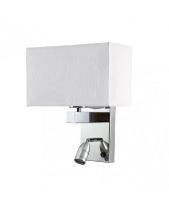 Aplique 3w 4000k + 1xe27 Gabriel Cromo/pantalla Blanca 285lm 31x26x15,5cm Doble Encendido