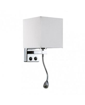 Aplique 3w 4000k+1xe27 Stephen Cromo/pantalla Blanca 285lm 38x17x20cm Doble Encendido