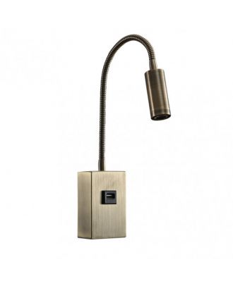 Aplique 3w 4000k Capote Cuero C/usb E Interrupt. 43x6x4 Cm 285lm Articulab. Y Orientab.