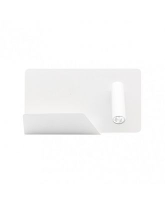 Aplique 3w 4000k Miguel Angel Dcho Blanco C/usb Y  Estante 150lm 16x28x12 Cm Orientable