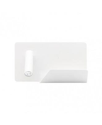 Aplique 3w 4000k Miguel Angel Izqdo Blanco C/usb  Y Estante 150lm 16x28x12 Cm Orientable