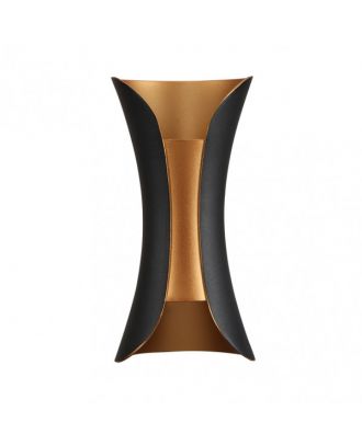 Aplique Barredor De Pared 10w 4000k Dickens Negro/oro 950lm 20x10x9 Cm Ip65 Aluminio