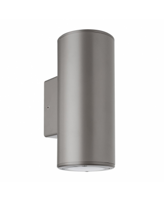 Aplique Exterior Yopol 2xgu10 Gris Cilindro Policarbonato  18,6x7,6x9,9 Cm  Ip54