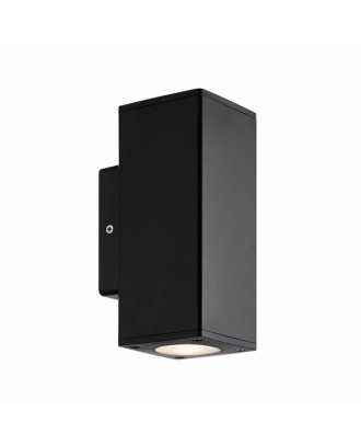 Aplique Exterior Yopol 2xgu10 Negro   Policarbonato  18,6x7,6x9,9 Cm  Ip54