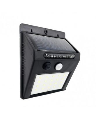 Aplique Solar  5000k Kira Negro 200 Lm Ip55 12,2x9,5x4,4 Cm Sensor Movimiento Crepuscular