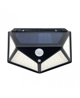 Aplique Solar  6000k Kira Negro 450lm Ip65 9,5x13,5x5cm Sensor Mov.Crepusc.