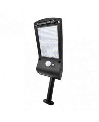 Aplique Solar  6500k Kira Negro 400 Lm Ip65 5x8x24 Cm C/sensor Movimiento Crepuscular