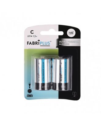 Blister 2 Pilas C/lr14 1,5v Fabriplus Alcalina Ultradigital 0%mercurio 11,5x8,5x2,6 Cm