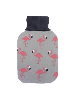 Bolsa Agua Caliente Mimo 1,7l Forro Gris Flamencos 20x32x4cm Flexible Agradable Al Tacto