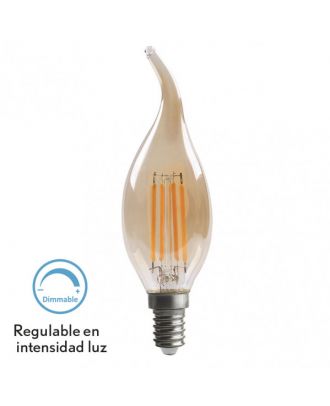 Bombilla Filamento Bohemia 12,3x3,5d 4w Regulable  E14 330lm Ambar 2700k