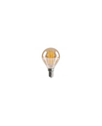 Bombilla Filamento Esferica 7x4,5d 4w 380lm E14  Ambar 2700k