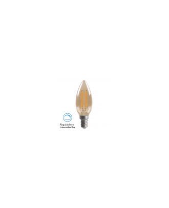 Bombilla Filamento Vela 10x3,5d 4w Regulable E14  330lm Ambar 2700k