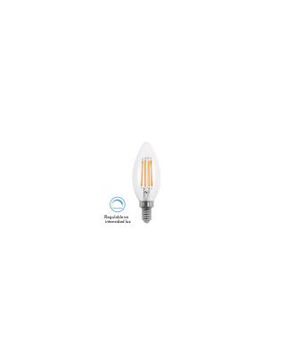 Bombilla Filamento Vela Clara 4w Regulable E14 10x3,5d 400lm 2700k