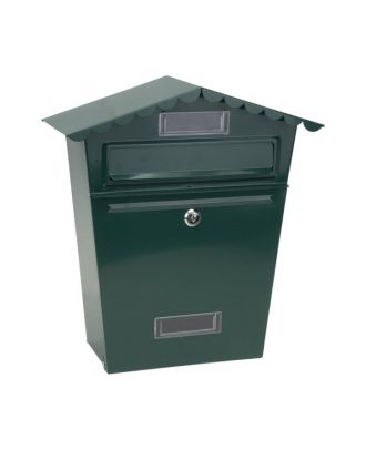 Buzon De Correo Frida Acero Galvanizado Verde 36x32x10 Cm Tejado Antilluvia, Ventana Visualizacion