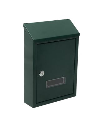 Buzon De Correo Milena Acero Galvanizado Verde 30x21x7 Cm Cerradura De Cilindro Tapa Antilluvia