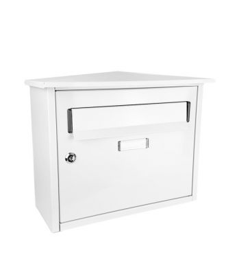 Buzon De Correo Nikita Acero Galvanizado Blanco 33x39x17 Cm Diseño Trampilla Antilluvia Resistente