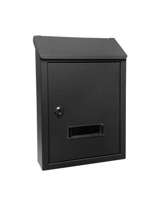 Buzon De Correo Milena Acero Galvanizado Negro 30x21x7 Cm Cerradura De Cilindro Tapa Antilluvia