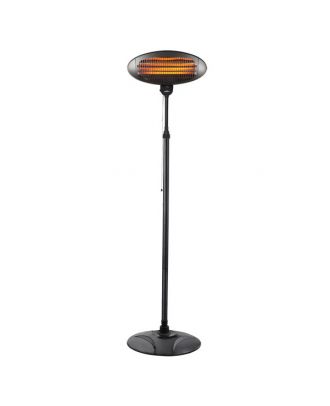 Calefactor Exterior Cuarzo Austral 2000w Negro C/pie 3elem.3pot.ip34 Orientable y giro 360º Regx50,5x50 Cm