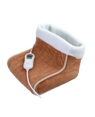 Calientapies Electrico Relax 100w Camel/blanco 24x30x30cm 3niveles Calor Apagado Automatico Lavable