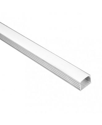 Canaleta Recta Aluminio Para Cinta De Led  2m  Con 4 Tapas Incluidas 1,4x1,8x200 Cm