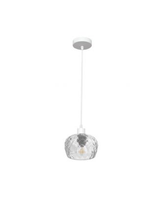 Colgante Estela 1xe27 Blanco Regx13x13 Cm C/tulipa Cristal Tallado Transparente