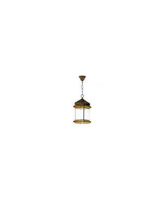 Colgante 4 Caras 1xe27 Ambarina Cuero/ambar Regx18x18 Cm