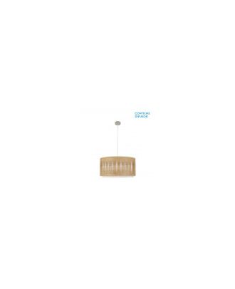 Colgante Alexandra 2xe27 Niquel/madera Clara Regx50x50 cm