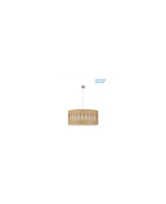 Colgante Alexandra 3xe27 Niquel/Madera Clara Regx60x60 cm