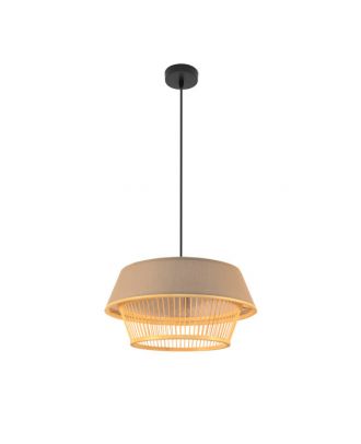 Colgante Bambu Yovani Negro/natural 1xe27 Regx46x46cm