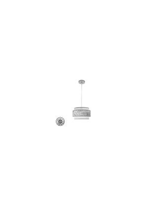 Colgante 3p Camerun 1xe27 Cromo/blanco/gris Regx30x30 Cm