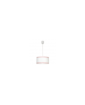 Colgante Cenefa Blanco/rosa 1xe27 Regx35d