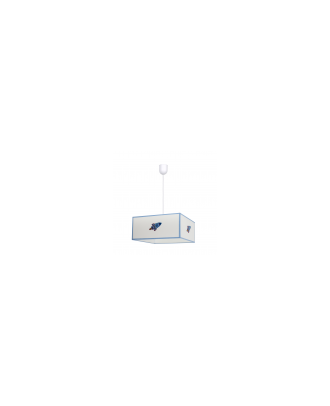 Colgante Cohete 1xe27 Blanco/azul Regx35x35