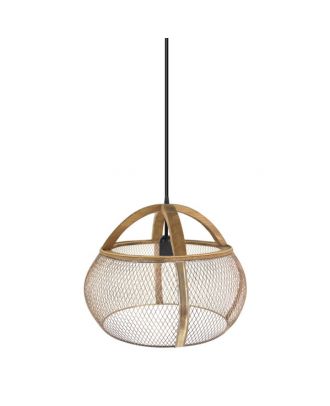 Colgante Ribeira Negro/cuero 1xe27 Regx43x43cm