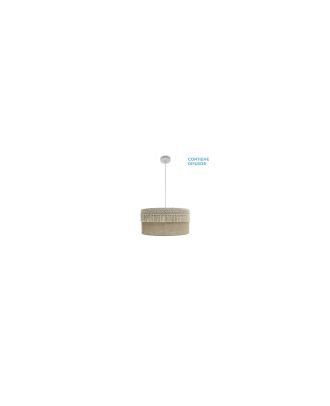 Colgante Ekaterina 2xe27 Blanco/saco Regx50x50 Cm Con Pasamaneria