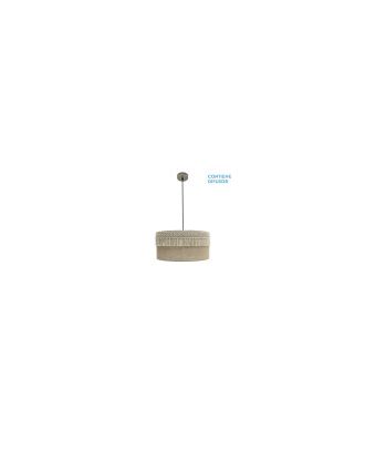Colgante Ekaterina 2xe27 Cuero/saco Regx50x50 Cm Con Pasamaneria