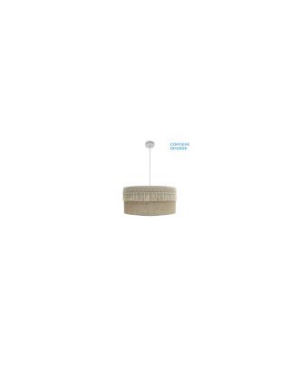 Colgante Ekaterina 3xe27 Blanco/saco Regx60x60 Cm Con Pasamaneria