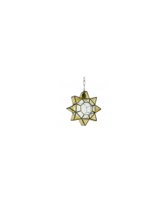 Colgante Estrella 1xe27 Ambarina Cuero/ambar Regx21x31 Cm