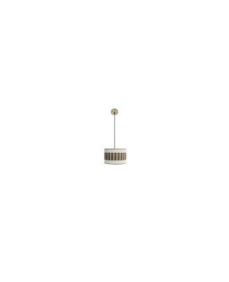 Colgante Ivanna 1xe27 Cuero/blanco-madera Oscura  Regx30x30 Cm