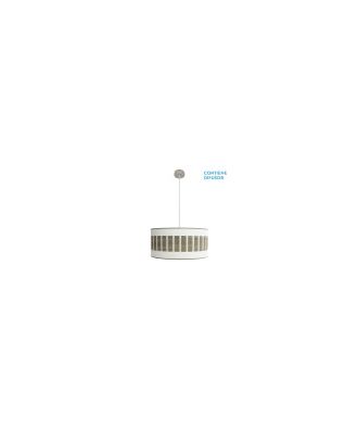 Colgante Ivanna 2xe27 Niquel/blanco-madera Gris Regx50x50 Cm