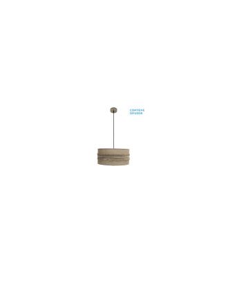 Colgante Kala 2xe27 Cuero/saco Regx50x50 Cm Con Flecos