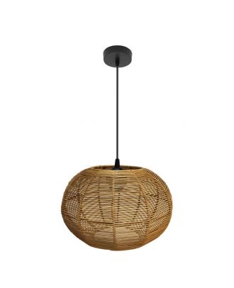 Colgante Kepa 1xe27 Negro/natural Regx30x30cm Rattan