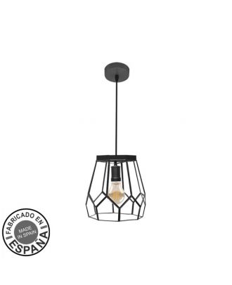 Colgante Lente Pequeño 1xe27 Negro Regx20x20cm