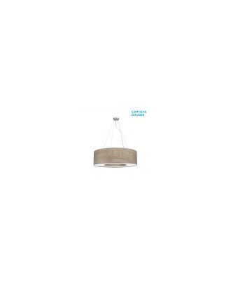 Colgante Mediano Haiti 4xe27 Cromo/Madera Gris Regx65x65 Cm