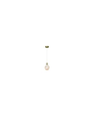 Colgante Meteoro 1xe27 Cuero/ambar Regx14 3 Oquedades