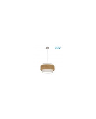 Colgante Myriam 2xe27 Níquel/madera Clara Regx50x50 Cm