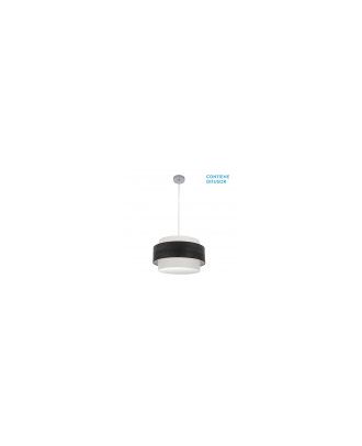 Colgante Myriam 2xe27 Cromo/madera Negra Regx50x50 Cm