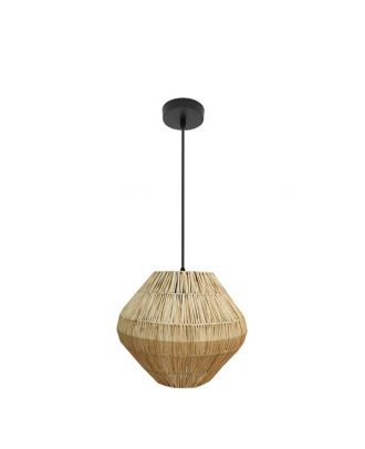 Colgante Nael 1xe27 Negro/natural Regx30x30cm Vegetal Marino