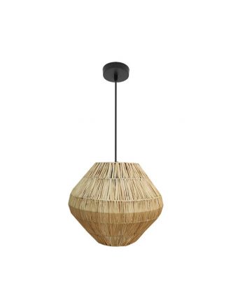 Colgante Nael 1xe27 Negro/natural Regx37x37cm Vegetal Marino