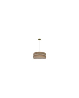 Colgante Natalia 1xe27 Cuero/saco-beis Regx50x50cm
